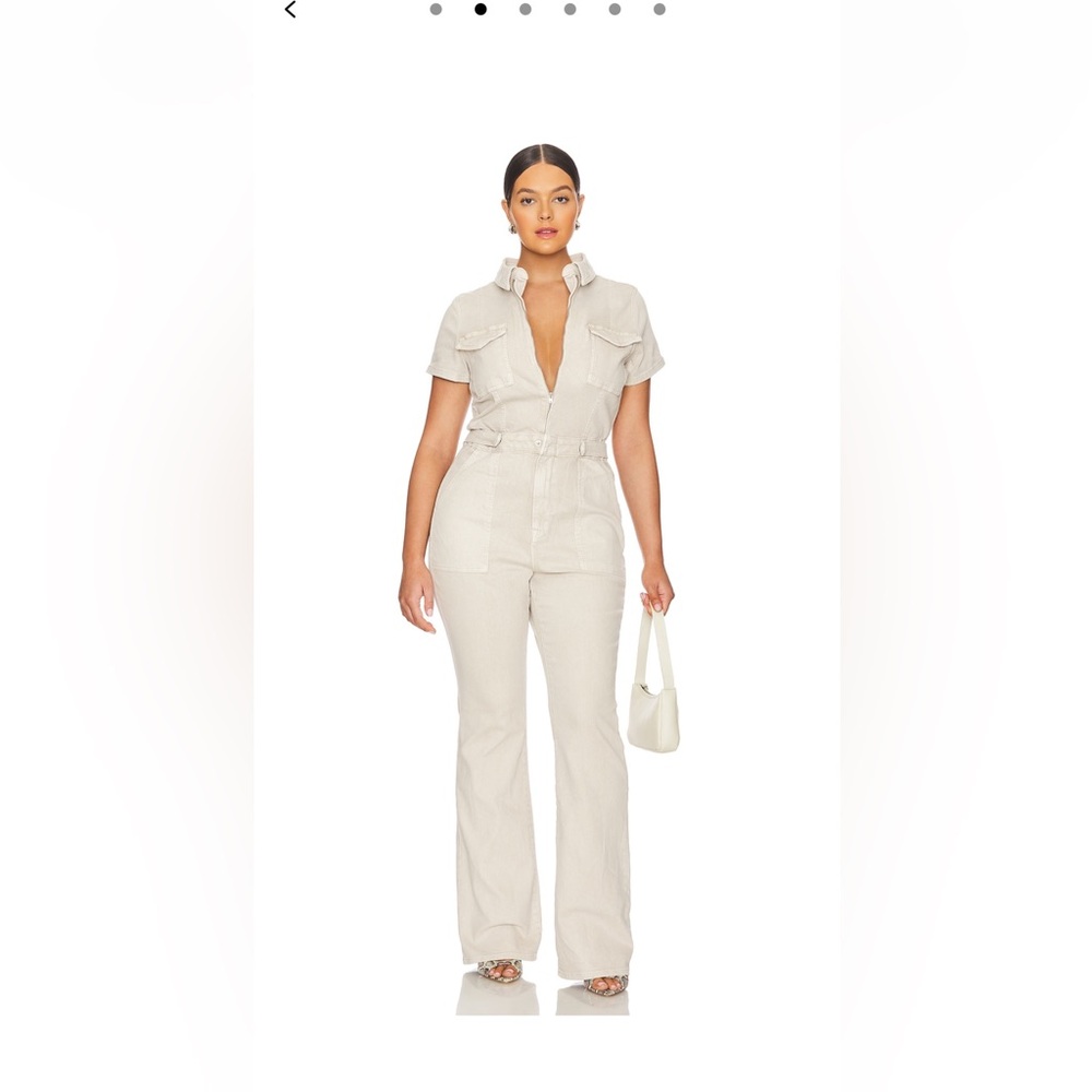 Good American Fit For Success Stretch-Denim Bootcut Jumpsuit